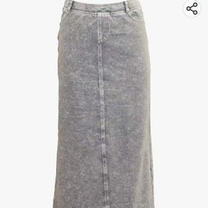 Hard Tail Forever Long Denim Skirt - Back Pockets, Closed Slit - Style WJ-114